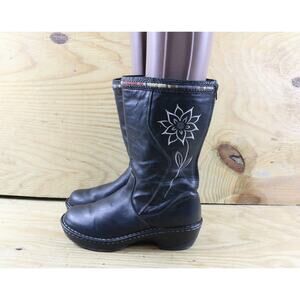 Durango Boots Womens 10M Black Leather Eclipse Flower Me In Love RD3840 Zip Shoe